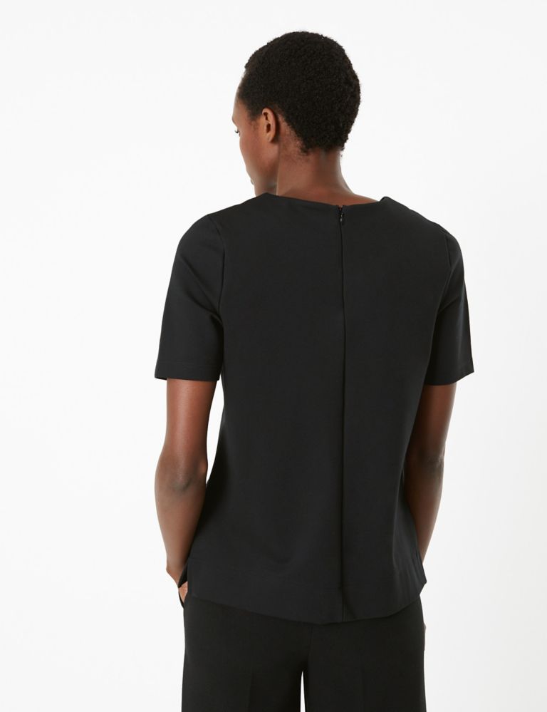 Ponte Straight Fit Short Sleeve Top 4 of 4