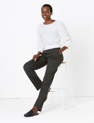 Ponte Utility Wide Leg Trousers, M&S Collection