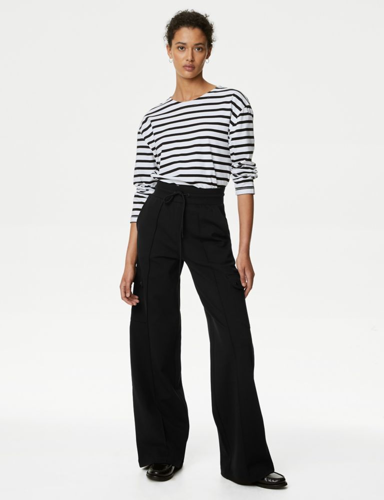 Ponte Utility Wide Leg Trousers 1 of 5