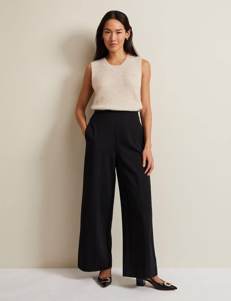 Ponte Wide Leg Trousers 1 of 6