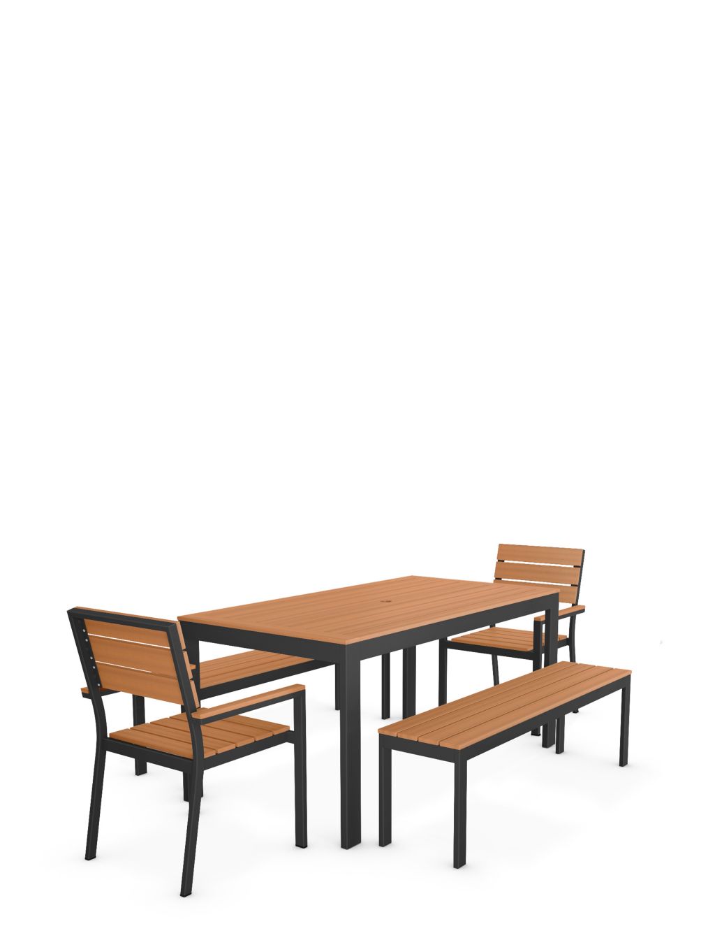 Porto 6 Seater Dining Table with Benches 2 of 6