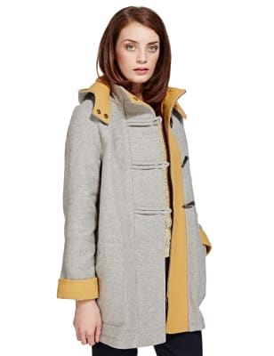 Wool hooded hot sale duffle coat