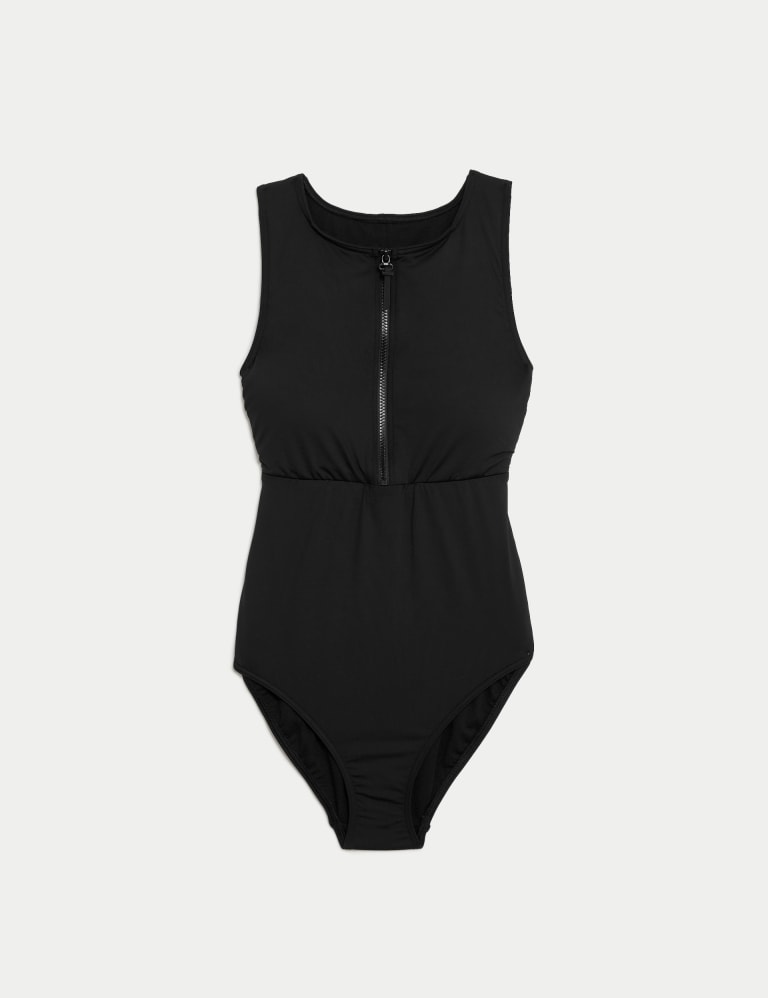 Womens Ex M&S Black Peephole Tummy Control One Piece Swimsuit (10) :  : Fashion