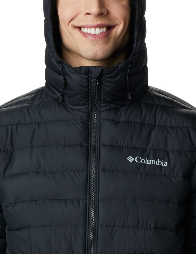 Columbia Powder Lite insulated hooded jacket in black