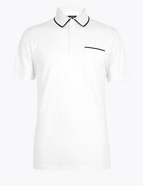 Premium Cotton Contrast Tipping Polo Image 2 of 4