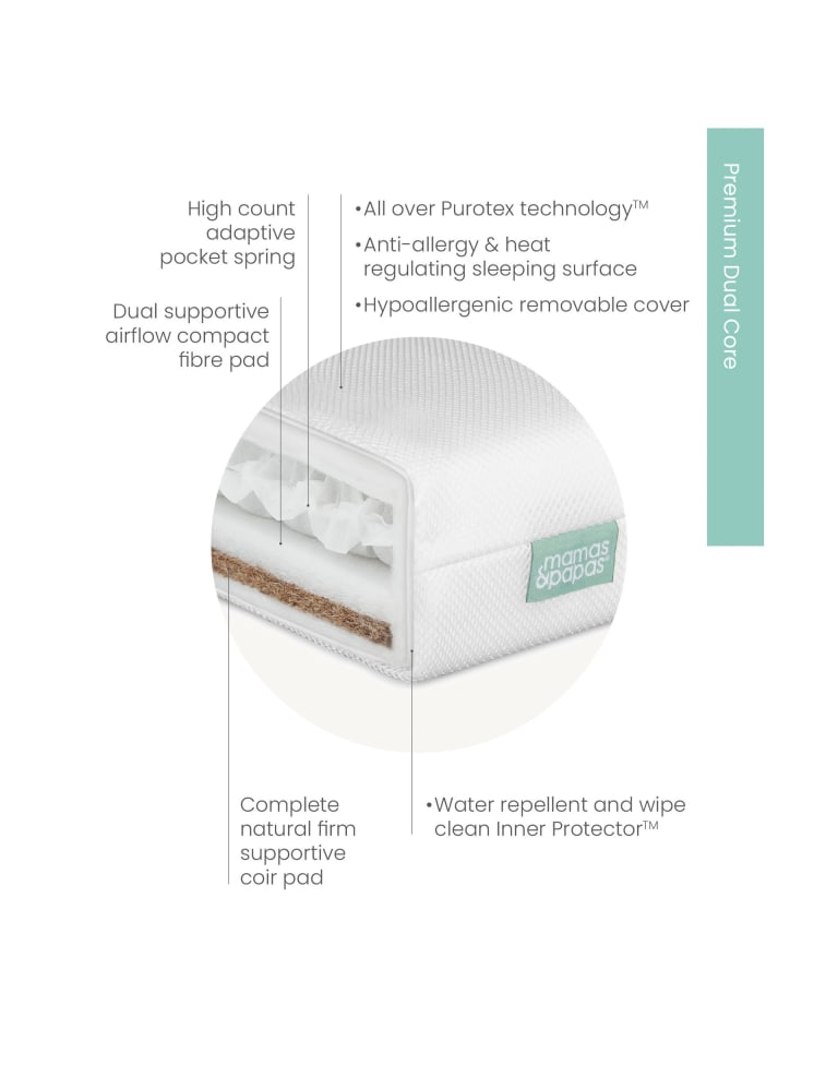 Premium Dual Core Cot Mattress Mamas Papas M S