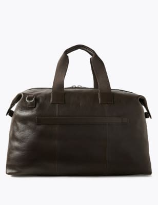 m&s leather holdall