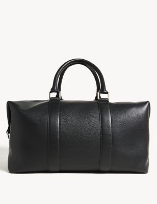 Marks & Spencer Men Accessories Bags Travel Bags Mens Premium Leather Pebble Grain Weekend Bag 
