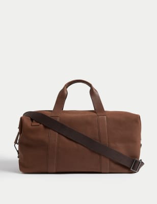 Mens leather weekend on sale holdall