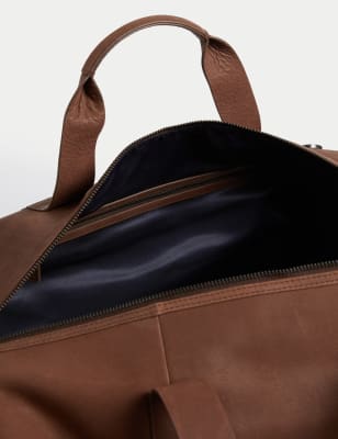 M&s mens leather discount holdall