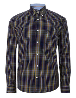 Premium Pure Cotton Grid Checked Shirt Image 2 of 5