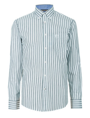 Premium Pure Cotton Preppy Striped Shirt Image 2 of 4