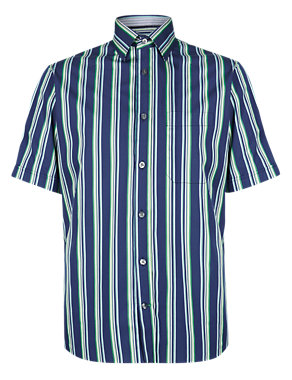 Premium Pure Cotton Striped Shirt Image 2 of 4