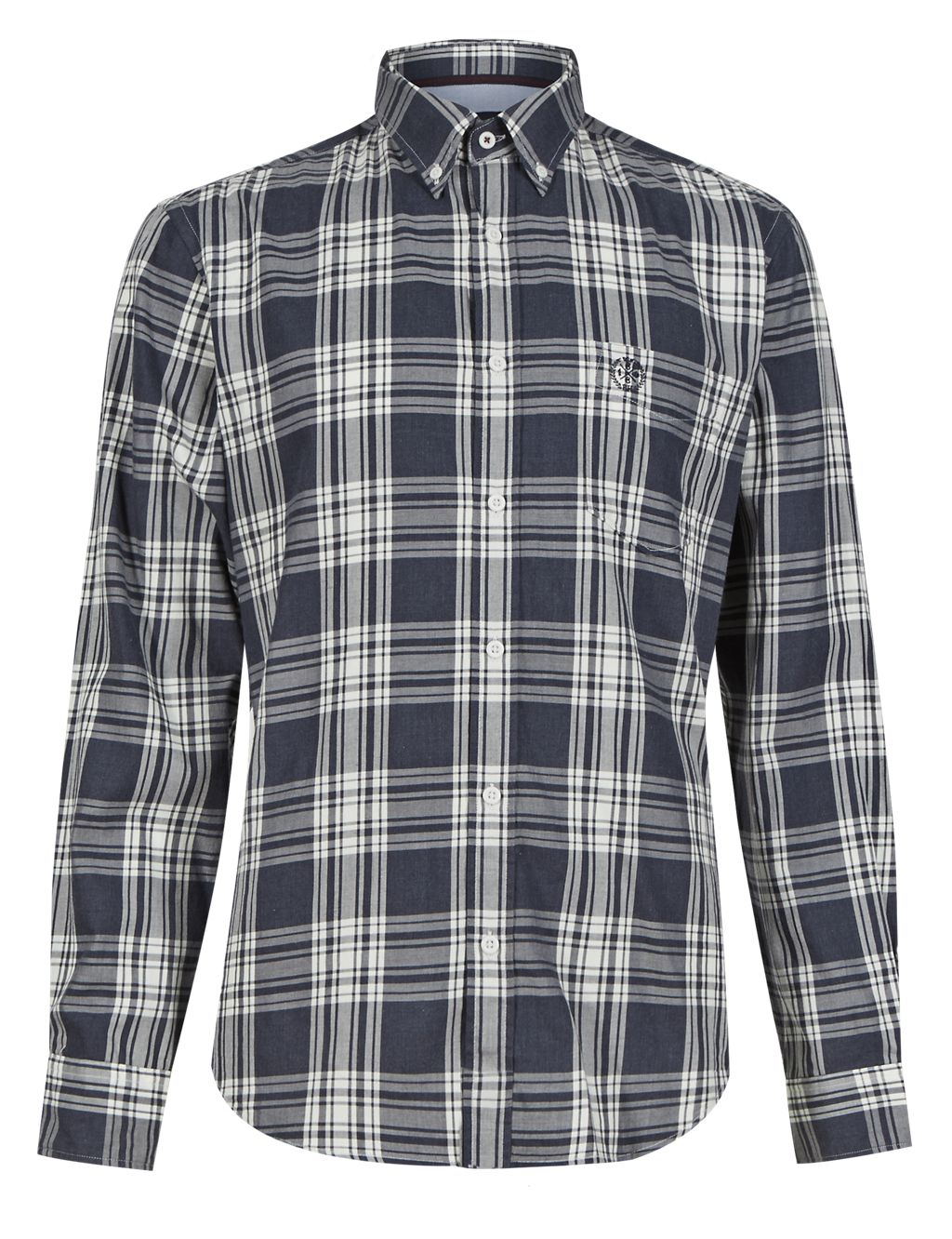Premium Pure Cotton Tailored Fit Checked Shirt 1 of 4