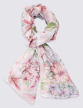 Pretty Floral Print Scarf Image 2 of 3