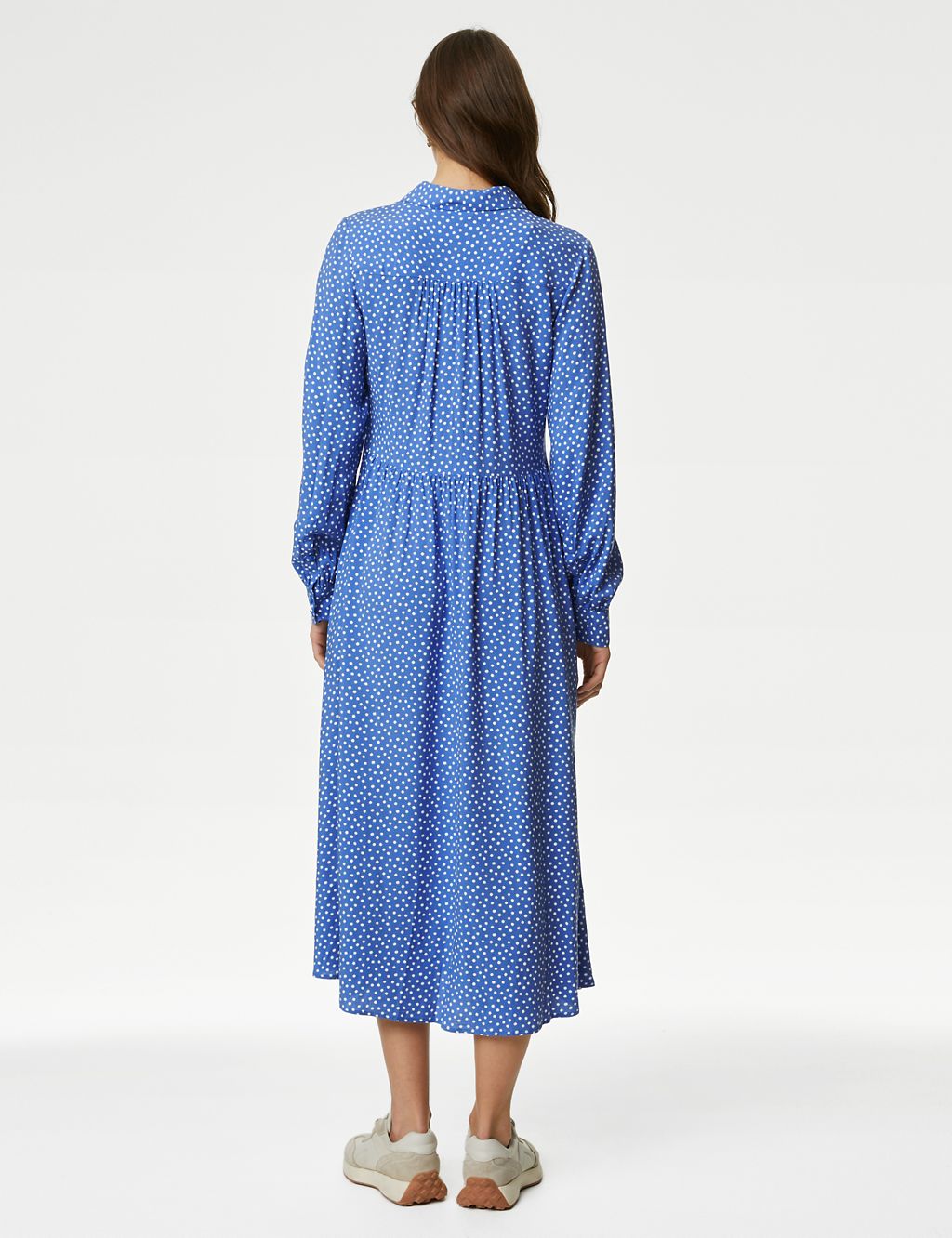 Printed Button Front Midi Shirt Dress 5 of 5