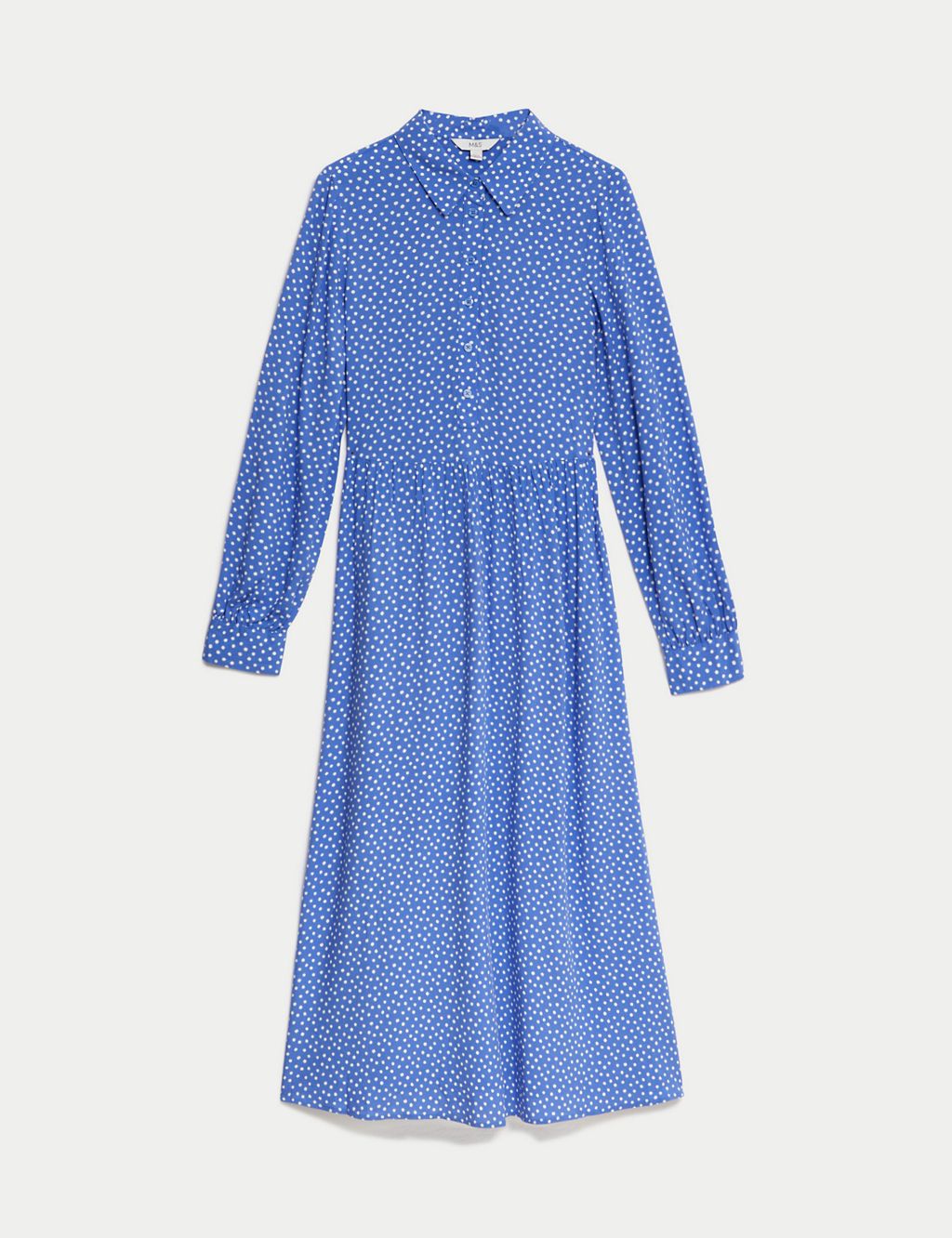 Printed Button Front Midi Shirt Dress 1 of 5