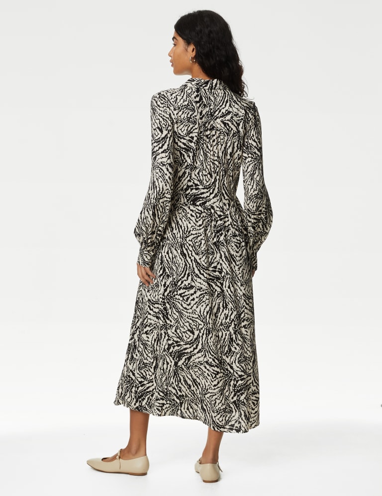 Printed Button Front Midi Shirt Dress 5 of 5