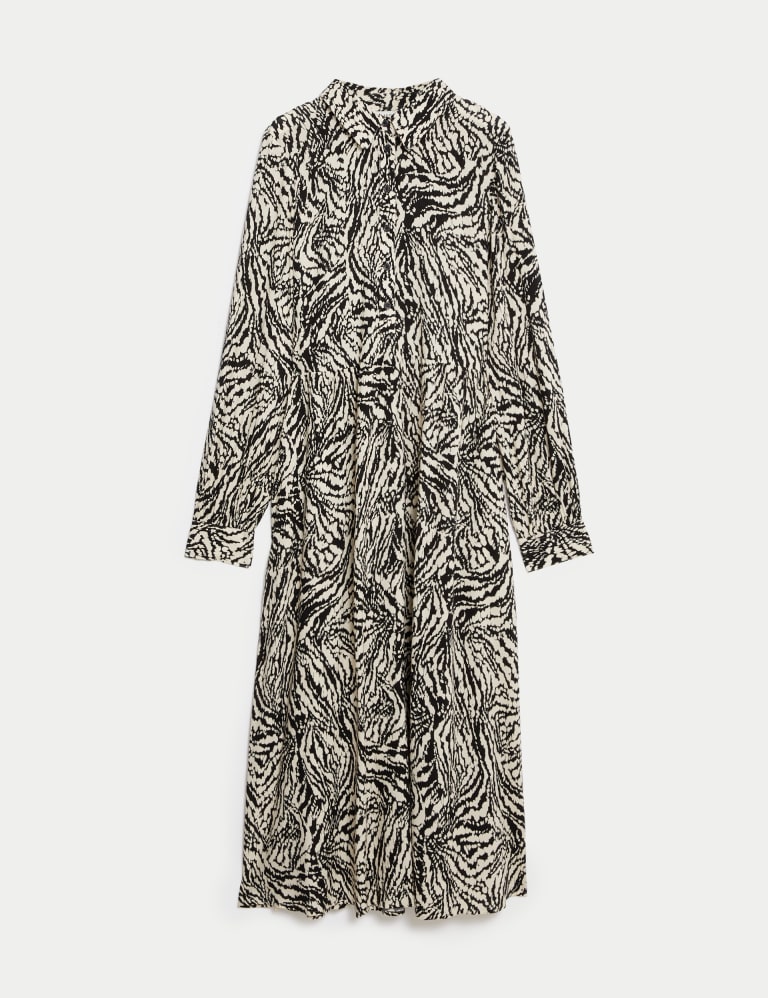 Printed Button Front Midi Shirt Dress M S Collection M S