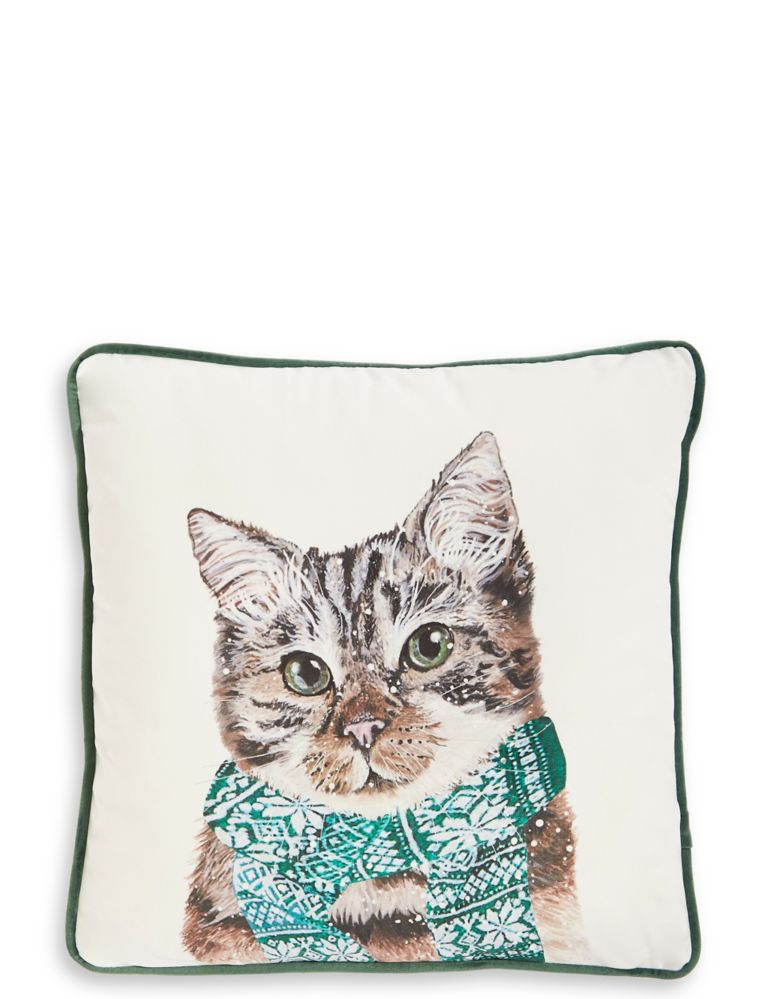 Printed Cat Cushion 1 of 2