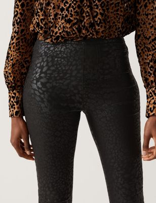 Printed Coated High Waisted Jeggings, M&S Collection