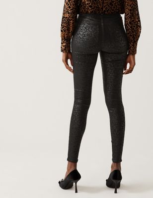 Printed Coated High Waisted Jeggings, M&S Collection