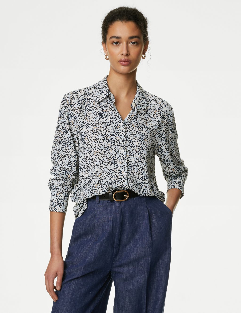 Printed Collared Button Through Blouse 4 of 5