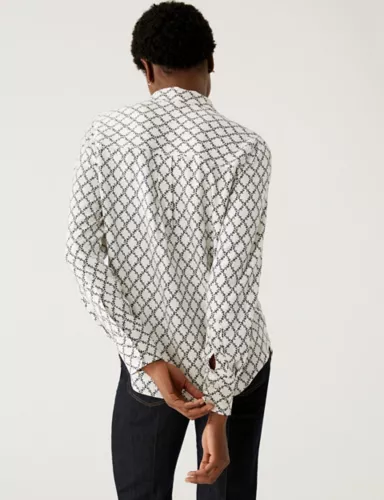 Printed Collared Long Sleeve Shirt 5 of 6