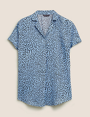 Printed Collared Short Sleeve Tunic Image 2 of 6