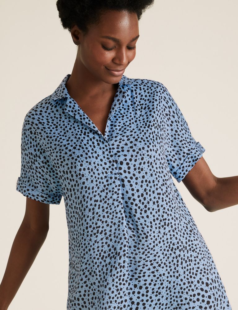 Printed Collared Short Sleeve Tunic 6 of 6