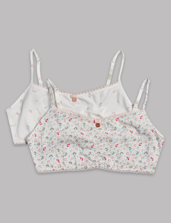 Printed Cotton Crop Tops with Stretch (9-16 Years) Image 1 of 2