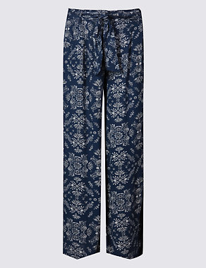 Printed Crepe Wide Leg Trousers Image 2 of 6