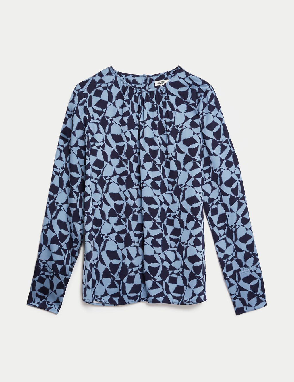 Printed Crew Neck Blouse 1 of 7