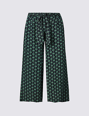 Printed Cropped Culottes Image 2 of 6