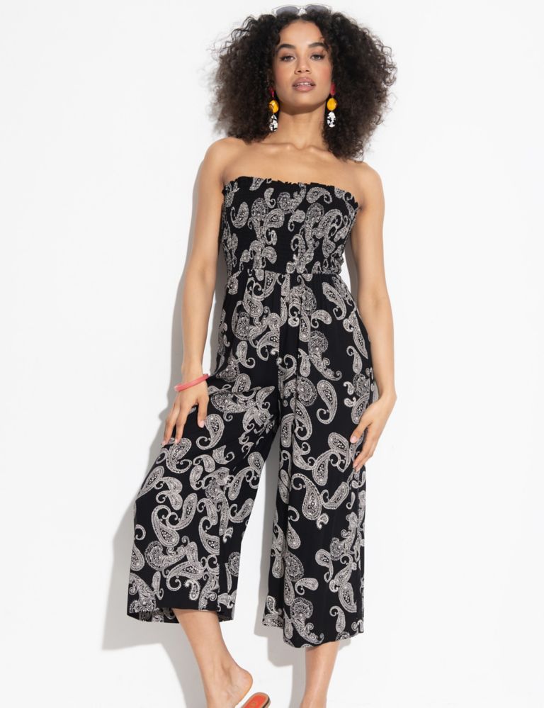 Printed Cropped Wide Leg Jumpsuit 5 of 5