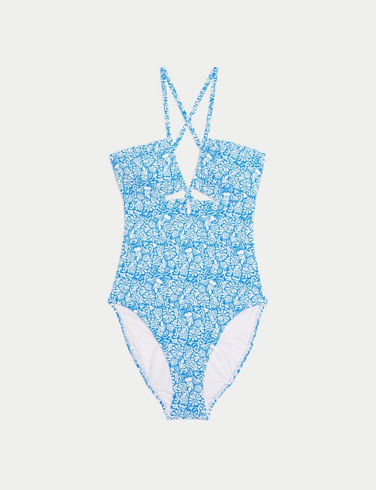 Printed Cut Out Halterneck Swimsuit 2 of 6