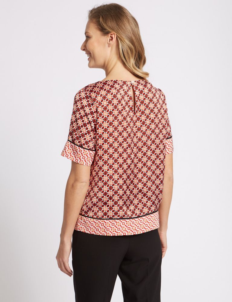 Printed Double Layer Half Sleeve Blouse 4 of 5