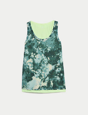 Printed Double Layer Relaxed Yoga Vest Top Image 2 of 7
