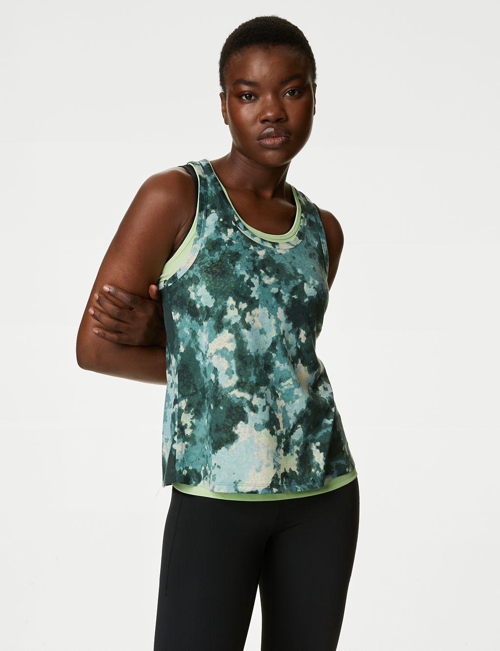 Printed Double Layer Relaxed Yoga Vest Top 7 of 7