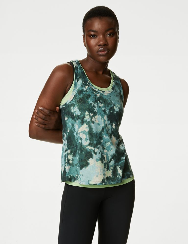 Printed Double Layer Relaxed Yoga Vest Top 5 of 7