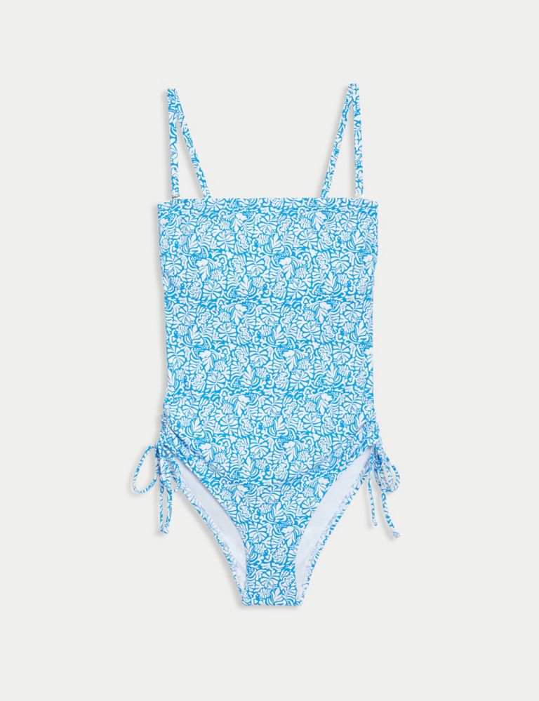 Printed Drawstring Bandeau Swimsuit 2 of 6