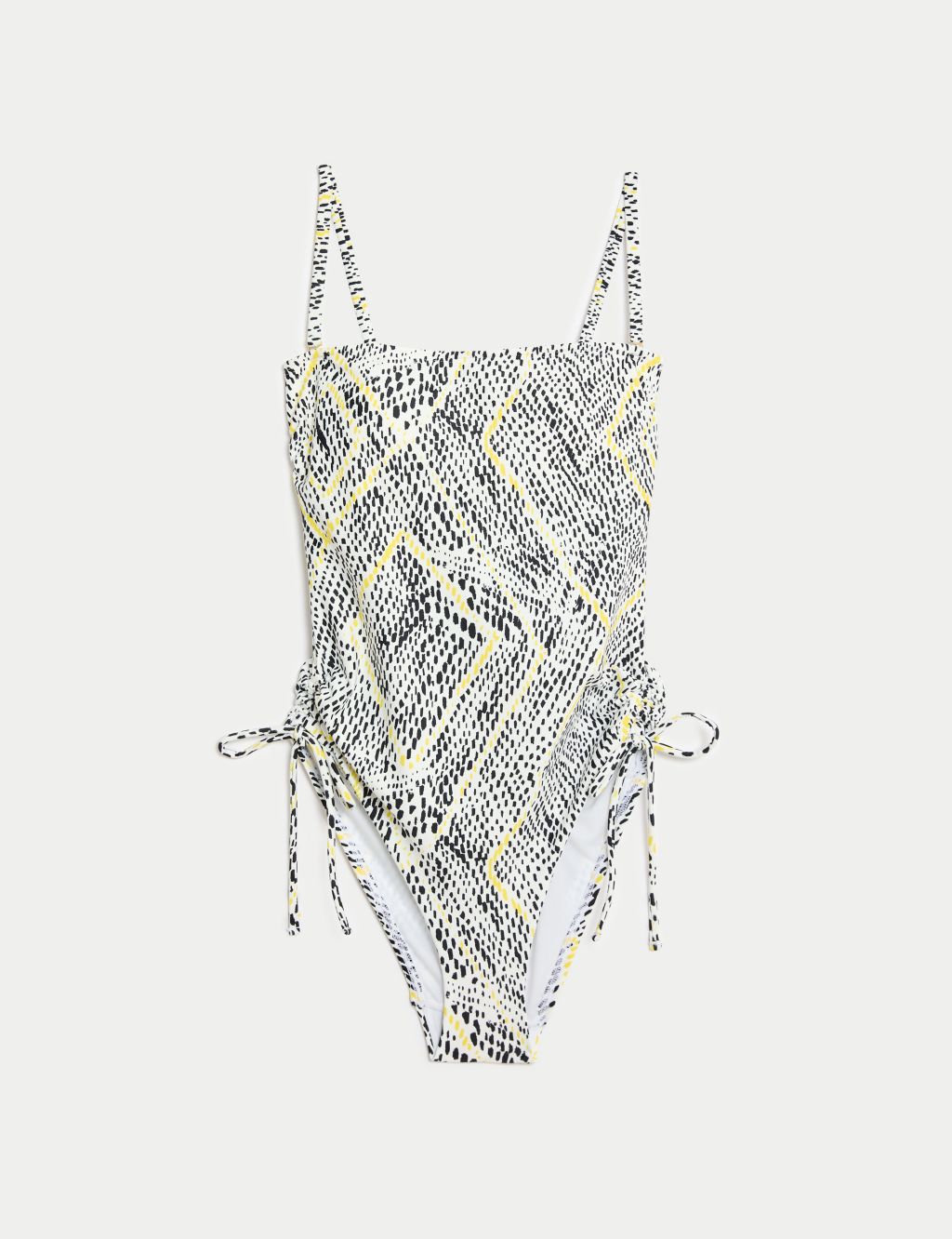 Printed Drawstring Bandeau Swimsuit 1 of 6