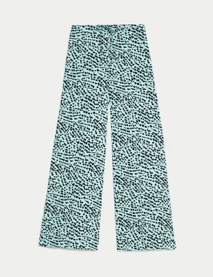 Printed Drawstring Wide Leg Trousers Image 2 of 5