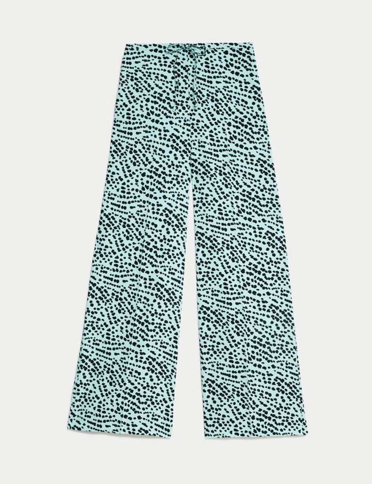 Printed Drawstring Wide Leg Trousers 2 of 5