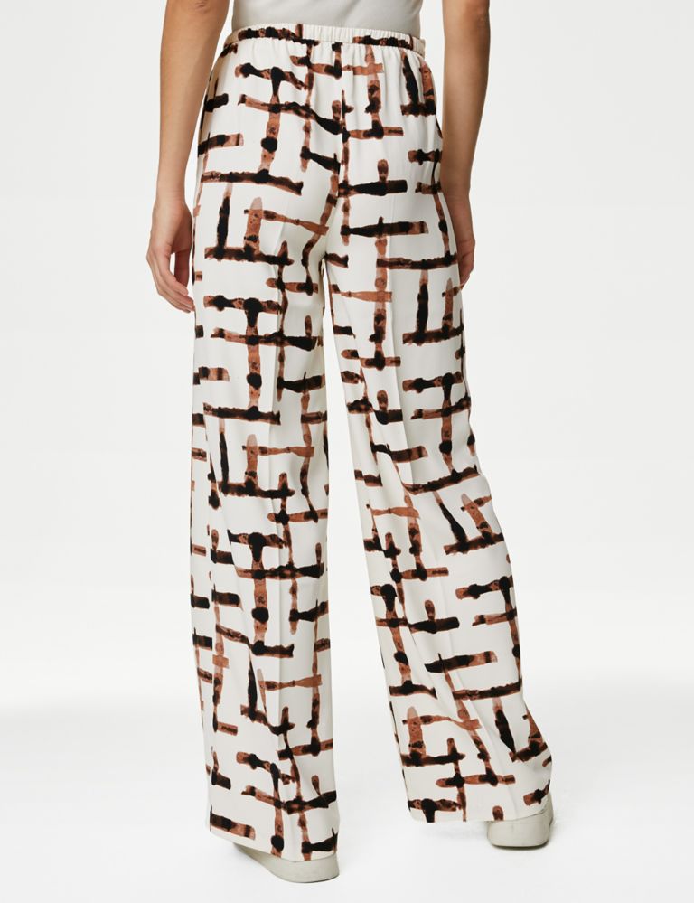 Printed Drawstring Wide Leg Trousers 5 of 5