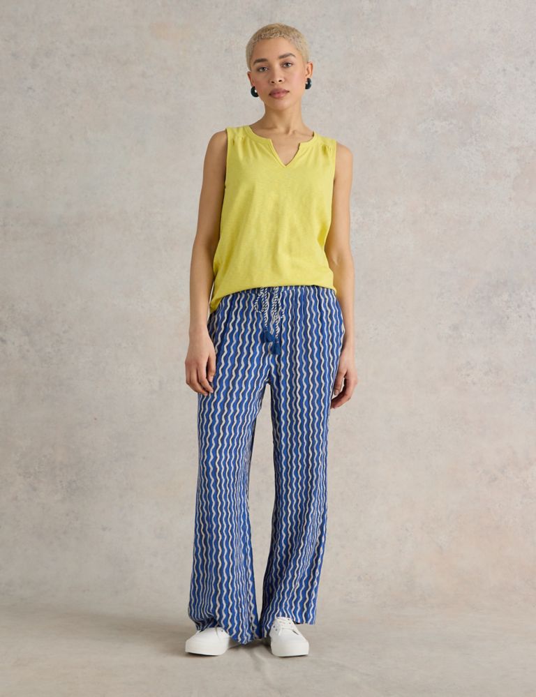 Printed Drawstring Wide Leg Trousers 1 of 6