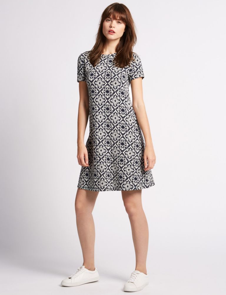 Printed Fit & Flare Swing Dress 1 of 4