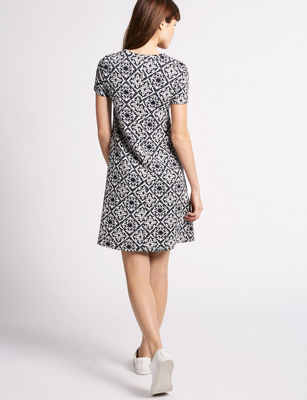 Printed Fit & Flare Swing Dress 2 of 4