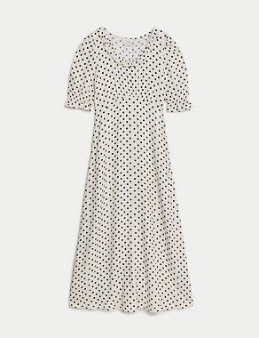 Printed Frill Detail Maxi Tea Dress Image 2 of 5