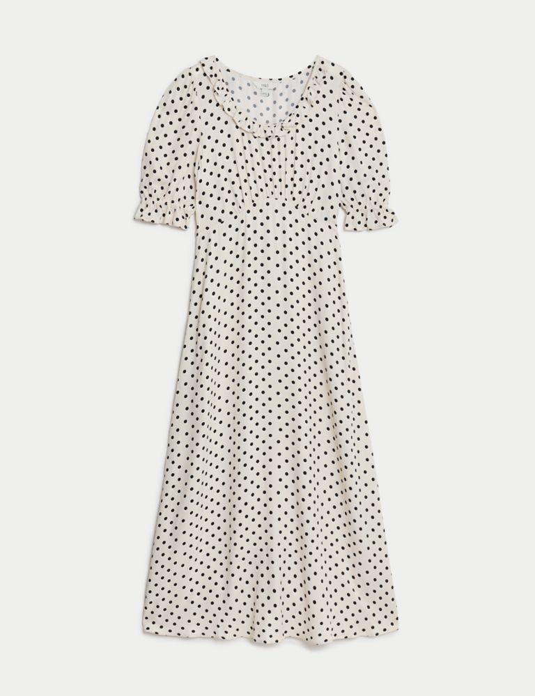 Printed Frill Detail Maxi Tea Dress 2 of 5